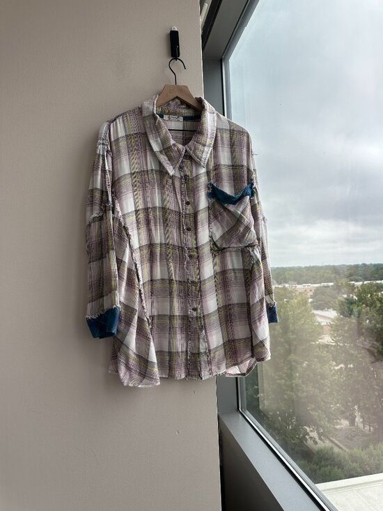 Free People Tops - FREE PEOPLE Intimately Fallin for soft Flannel Oversized Pijama Shirt TOP SP